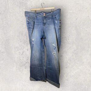 Torrid Jeans Plus Size 24R Regular Boyfriend Straight Blue Denim Vintage…